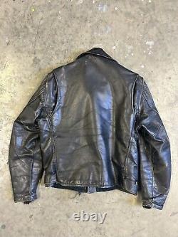 Vintage 50s front quarter horse hide leather biker jacket Motorcycle