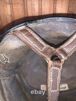 Vintage 60s CLIFF Helmet Jockey Racing Leather Straps Harness Horse