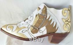 Vintage 80s 90s Zalo Ankle Boot Horse Head Cowgirl Western Southwestern Gold