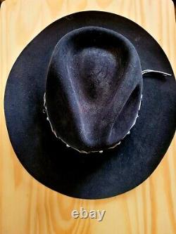 Vintage 93 Stetson Medium Folded Hat-6 7/8-Blk-The Billy Kidd M20334