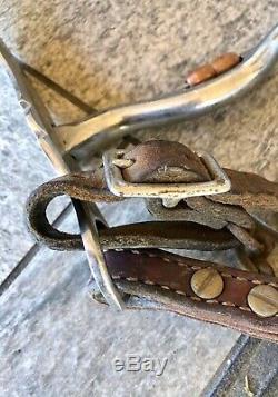 Vintage A. Tietjen Reno, Nevada Engraved Metal Western Horse Bit Leather Bridle