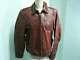 Vintage AERO LEATHER horse leather single riders bike jacket 36 cherry half belt