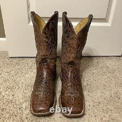 Vintage ALLIGATOR Cowboy Boots BROWN Crocodile Sz 11 D