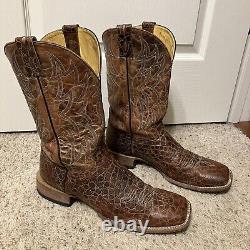 Vintage ALLIGATOR Cowboy Boots BROWN Crocodile Sz 11 D