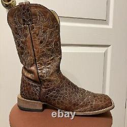 Vintage ALLIGATOR Cowboy Boots BROWN Crocodile Sz 11 D