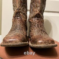 Vintage ALLIGATOR Cowboy Boots BROWN Crocodile Sz 11 D