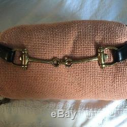 Vintage AVIGNON Horse Bit Buckle Women's Belt Black Leather Strap 22, 8.5 2