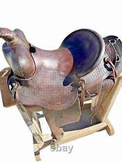 Vintage Ab Womack Western Leather Horse Saddle Cowboy