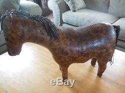 Vintage Abercrombie and Fitch Dimitri Omersa Leather Horse Mid Century Ottoman