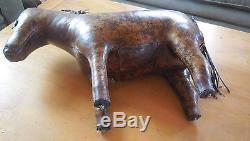 Vintage Abercrombie and Fitch Dimitri Omersa Leather Horse Mid Century Ottoman
