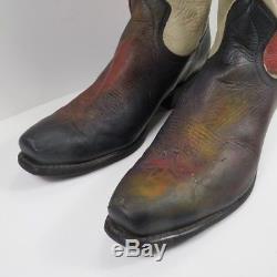 Vintage Acme Leather Cowboy Boots Mens 10D Bronco Busting Rodeo Horse Rider 6220
