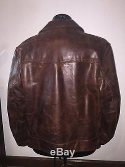 Vintage Aero 1980's horse hide leather jacket large-XL