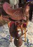 Vintage American Saddlery Little Britches 12 leather tooled western HORSE Nice