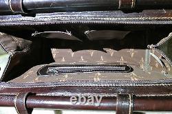 Vintage American West tooled leather handbag tapestry horse convertible purse