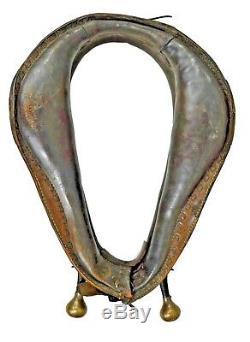 Vintage Anchor Horse Harness Vintage Leather Collar Hames And Brass Balls