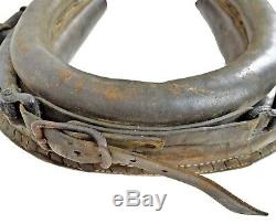 Vintage Anchor Horse Harness Vintage Leather Collar Hames And Brass Balls