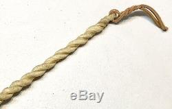 Vintage Antique 1800 Large Row-hide Leather Horse Bull Riding Whip Crop Old 32