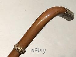 Vintage Antique 19C Howells London Horse Whip Riding Crop Snake Leather Malacca