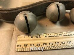Vintage Antique 25 Brass Graduated Horse Sleigh Bells on Leather Strap