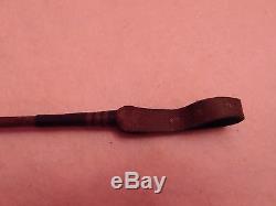 Vintage Antique Brown Leather Braided Riding Crop / Horse Whip or Riding Quirt