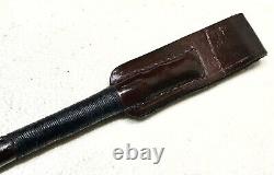 Vintage Antique Dark Cherry Leather Wrapped Horse Bull Riding Whip Crop Old VG