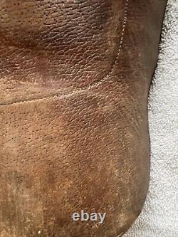 Vintage Antique Leather Puttees Cavalry Riding Calf Guards Shin Gaiters Biker