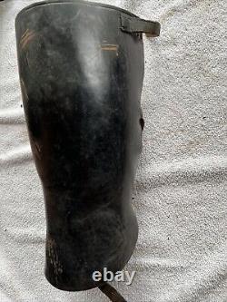 Vintage Antique Leather Puttees Cavalry Riding Calf Guards Shin Gaiters Biker