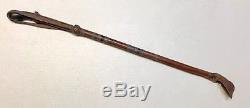 Vintage Antique Leather Wrapped Horse Riding Crop Whip WithStilleto Horn Handle