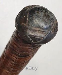 Vintage Antique Leather Wrapped Horse Riding Crop Whip WithStilleto In Handle 22L