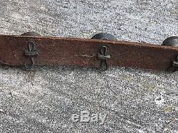 Vintage Antique Primitive Sleigh 31 Bell String Leather Strap 80 Horse Tack