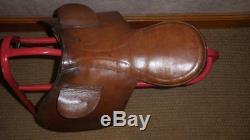 Vintage/Antique Tan Leather Pony Pad Saddle 15
