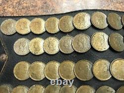 Vintage Argentinian Gaucho Belt Leather Horse Medallion Coins
