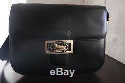 Vintage Authentic Celine Paris Buckle Horse Carriage Shoulder Bag Made In Italy