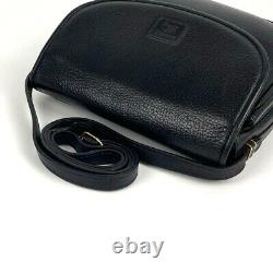 Vintage BURBERRYS Leather Shoulder Bag Crossbody Nova Check Black Horse Logo