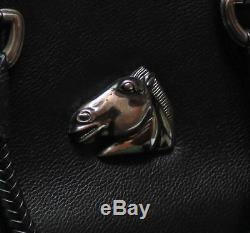 Vintage Barry Kieselstein-Cord 1996.925 HORSE Black Leather Tote Bag SALE