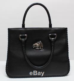 Vintage Barry Kieselstein-Cord 1996.925 HORSE Black Leather Tote Bag SALE