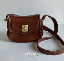 Vintage Barry Kieselstein-Cord Brown Leather Shoulder Handbag Horse Hardware