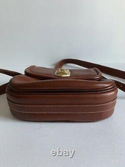 Vintage Barry Kieselstein-Cord Brown Leather Shoulder Handbag Horse Hardware