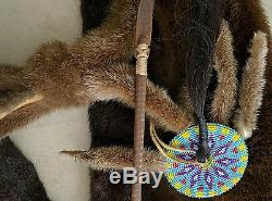 Vintage Beaded Otter Horse Hair leather Bow Case Quiver