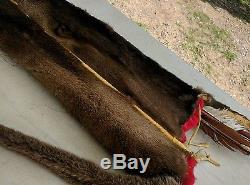 Vintage Beaded Otter Horse Hair leather Bow Case Quiver