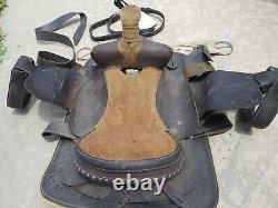 Vintage Beautiful Western Tooled Leather Horse Riding Saddle 13.5 Seat & Xtras