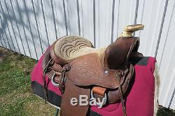 Vintage Big Horn western horse saddle 14 leather colt starter decor office den