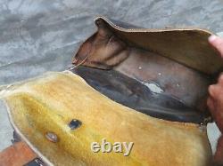 Vintage Biker Distressed Leather Motorcycle Saddle Bags Iron Horse Cavalry