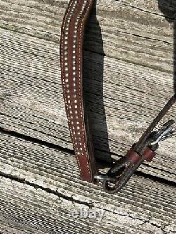 Vintage Billy Cook Star And Studs Western Leather Breast Collar Horse Tack Brown