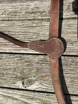 Vintage Billy Cook Star And Studs Western Leather Breast Collar Horse Tack Brown