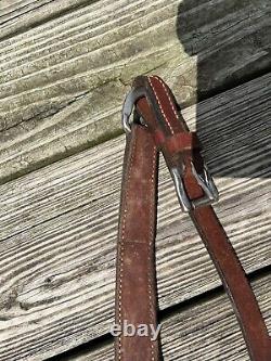 Vintage Billy Cook Star And Studs Western Leather Breast Collar Horse Tack Brown