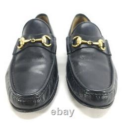 Vintage Black GUCCI HORSE BIT LOAFER Shoes Size US Mens 9 D
