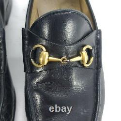 Vintage Black GUCCI HORSE BIT LOAFER Shoes Size US Mens 9 D