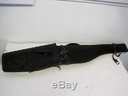 Vintage Black Hand Tooled Leather Horse Saddle 2 Piece Gun Case Scabbard