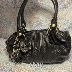 Vintage Black Juicy Couture Purse Satchel Bag Handbag Horse Leather Y2K